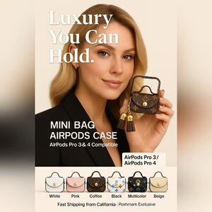 Elegant Brown and Gold Earphones Cover & Keychain Pouch